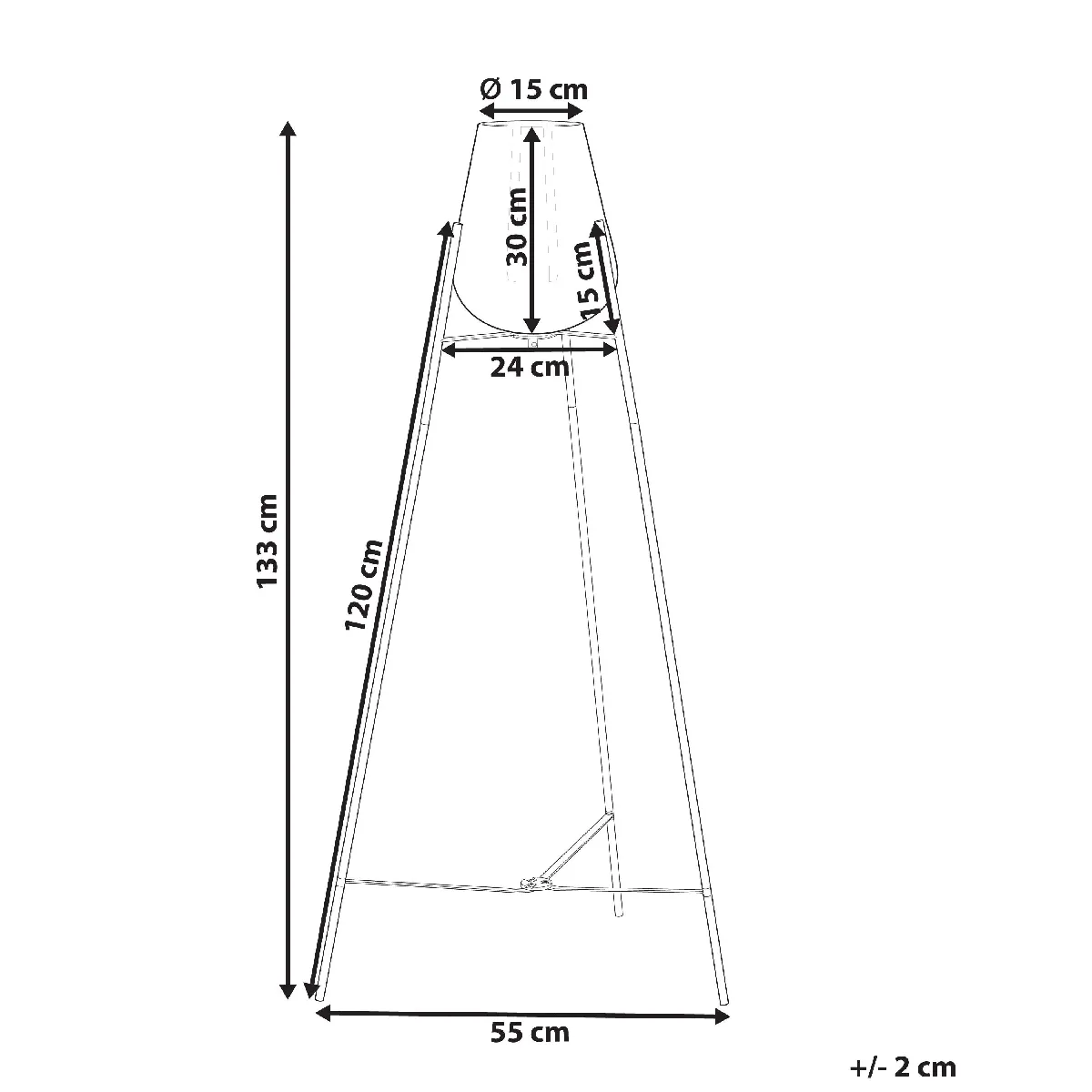 Beliani Lampadaire MENA - Métal Doré