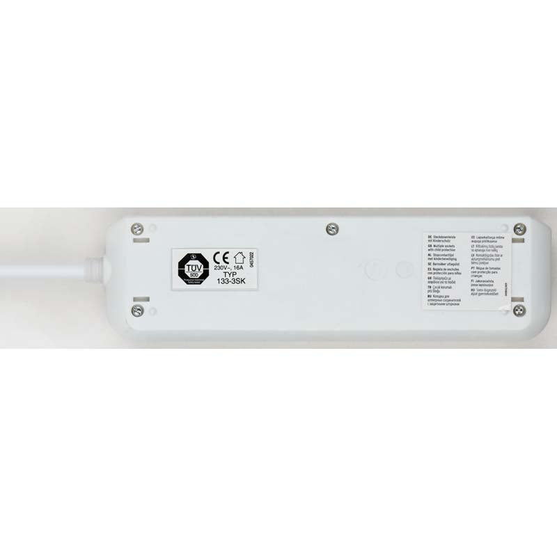 Brennenstuhl ECO-Line 1152920 3-voudige stekkerdoos met veiligheidsschakelaar wit 5m