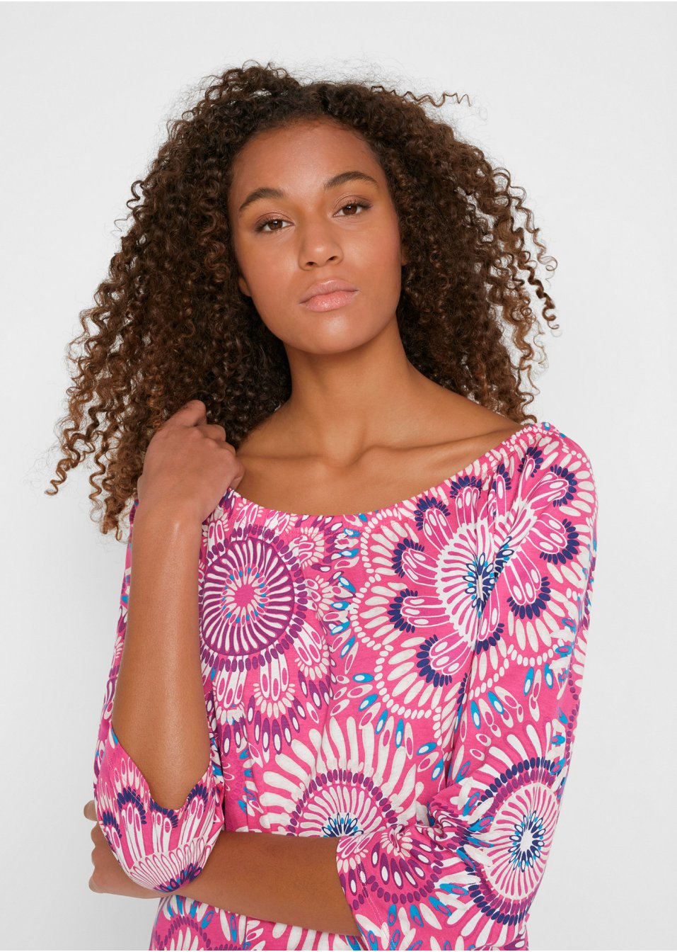 T-shirt coton, manches 3/4