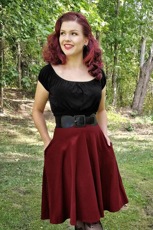 Vintage Chic for Topvintage Sheila swingrok in wijnrood