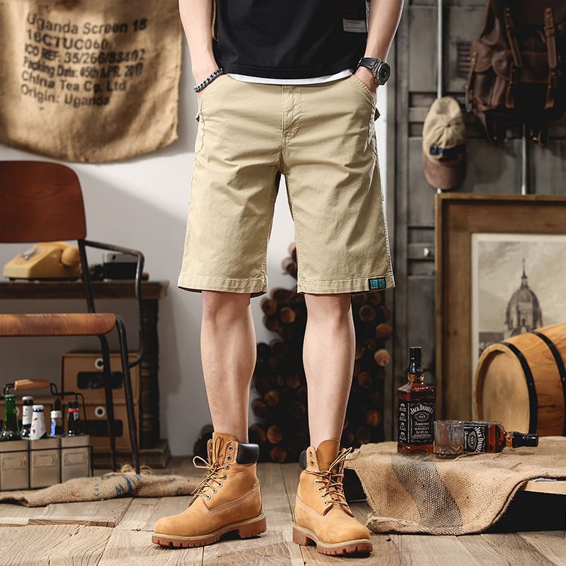 Denimic - Effen short met middelhoge taille