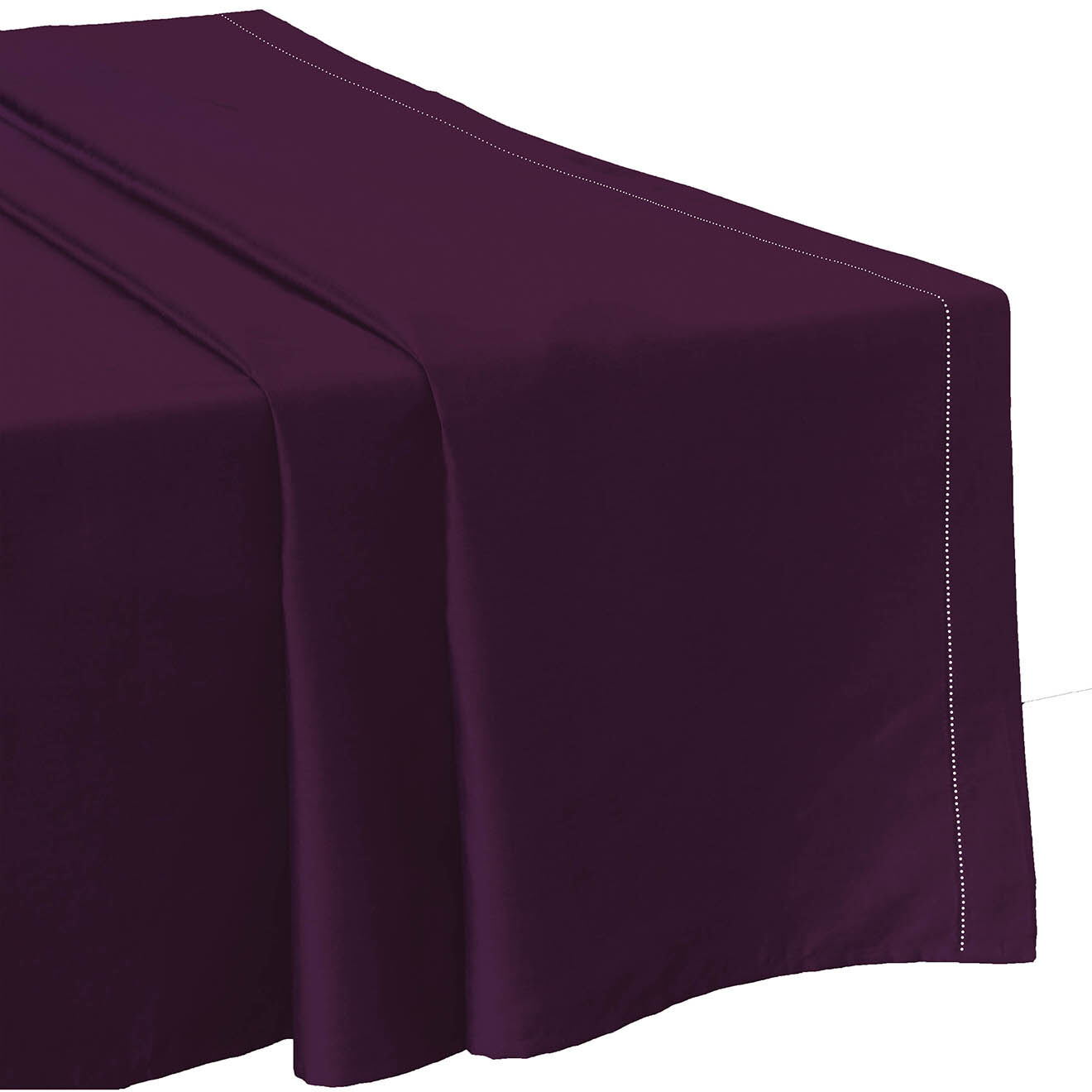 United by PDC Drap plat 100% Satin de Coton aubergine