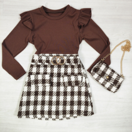 Blocked & Bagged dress - bruin