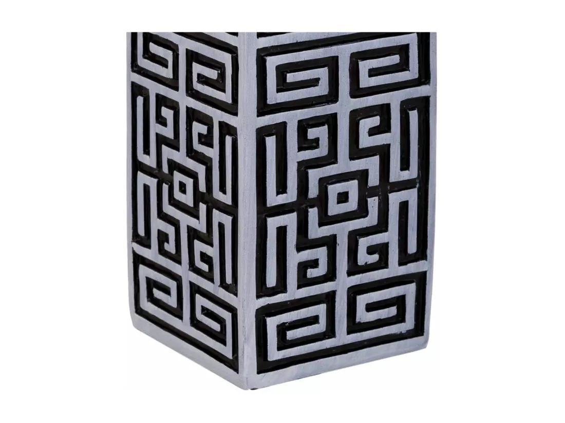 Vase en polyrésine noir 12x12x38h