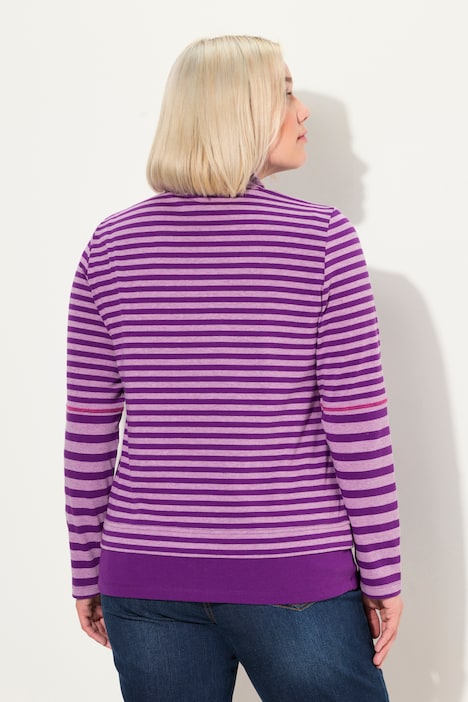 Shirt, Ringelmix, Classic, Troyerkragen, Langarm
