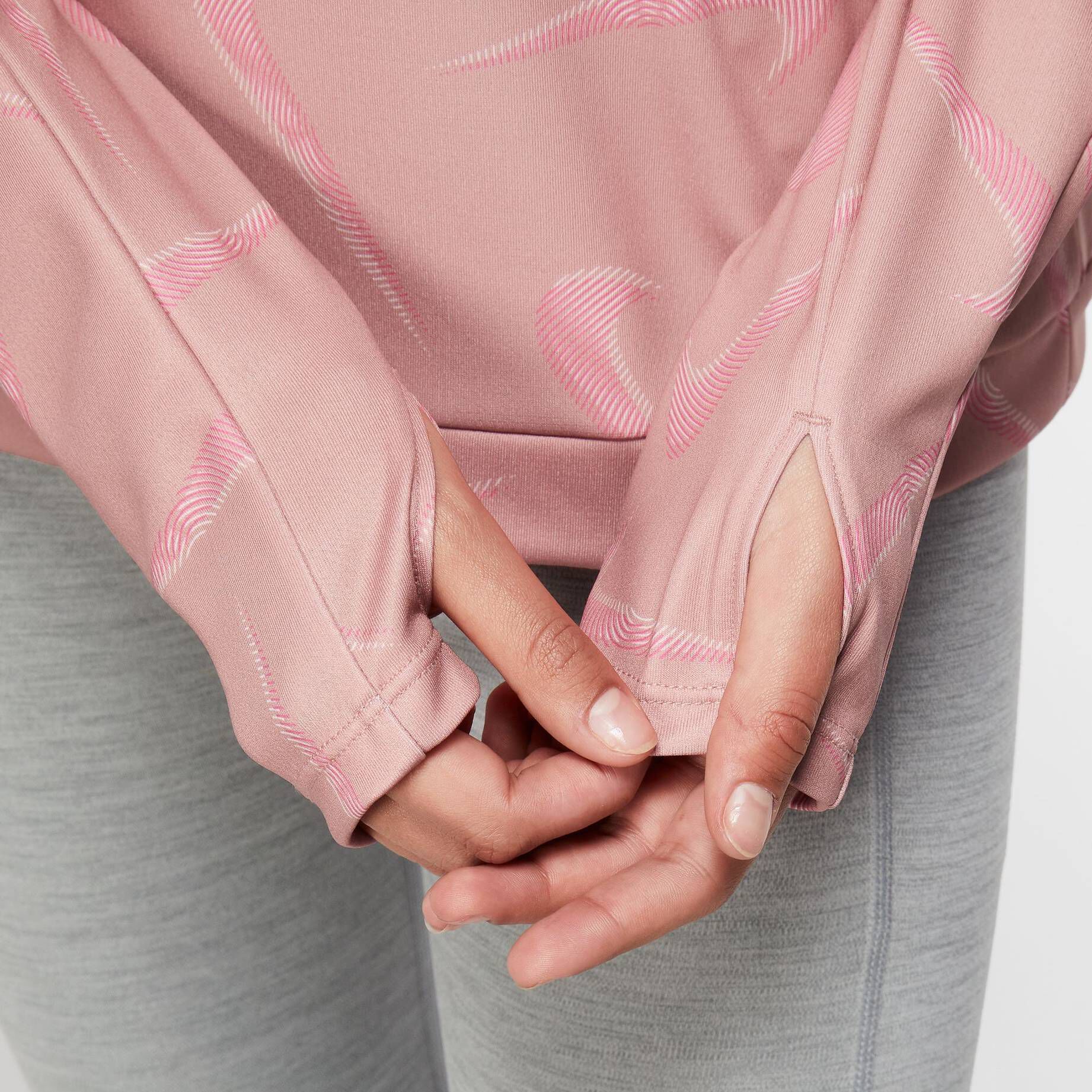 Nike| Damen Laufshirt NK DF SWMNSSH PRNT PACER HOODED Longsleeve mit Kapuze