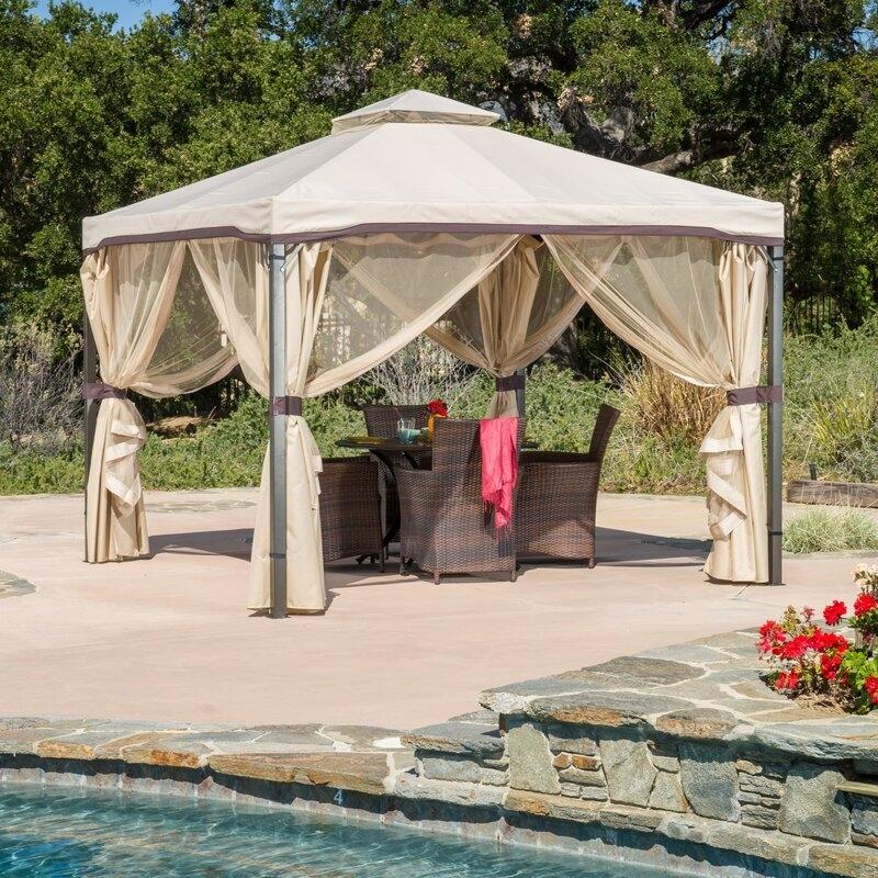 Gazebo de metal para pátio Franz, 3 m de largura x 3 m de profundidade