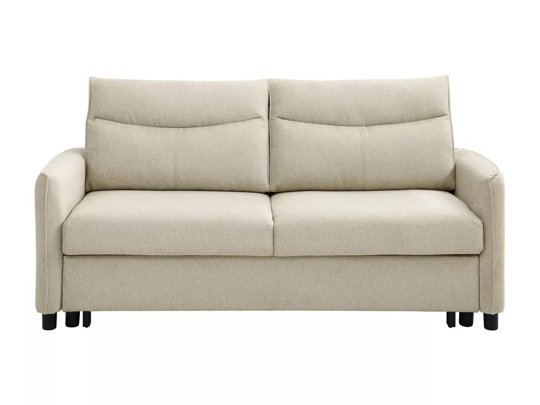 Canapé 3 places convertible en tissu beige IPANEDA
