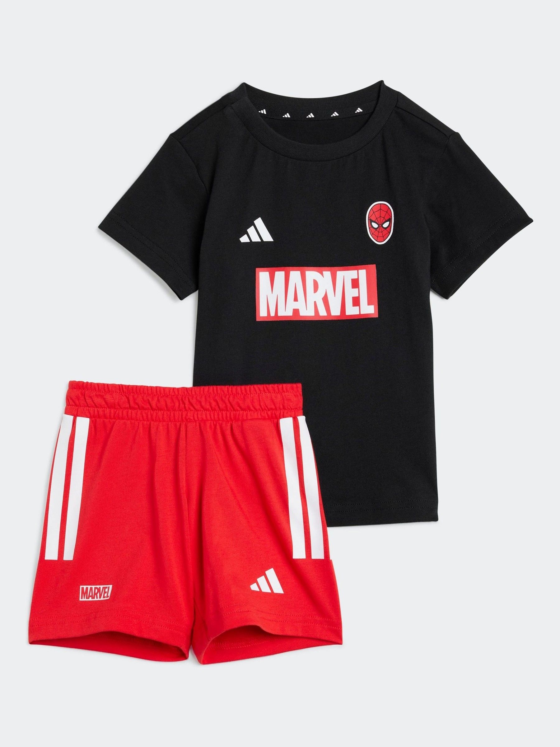 Zwart - adidas Marvel Spider-Man Infant Kids T-Shirt and Shorts Set