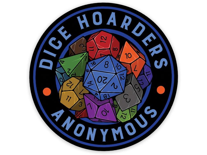Glass Staff Dice Hoarders Anon Sticker Mehrfarbig Aufkleber für RPG-Fans