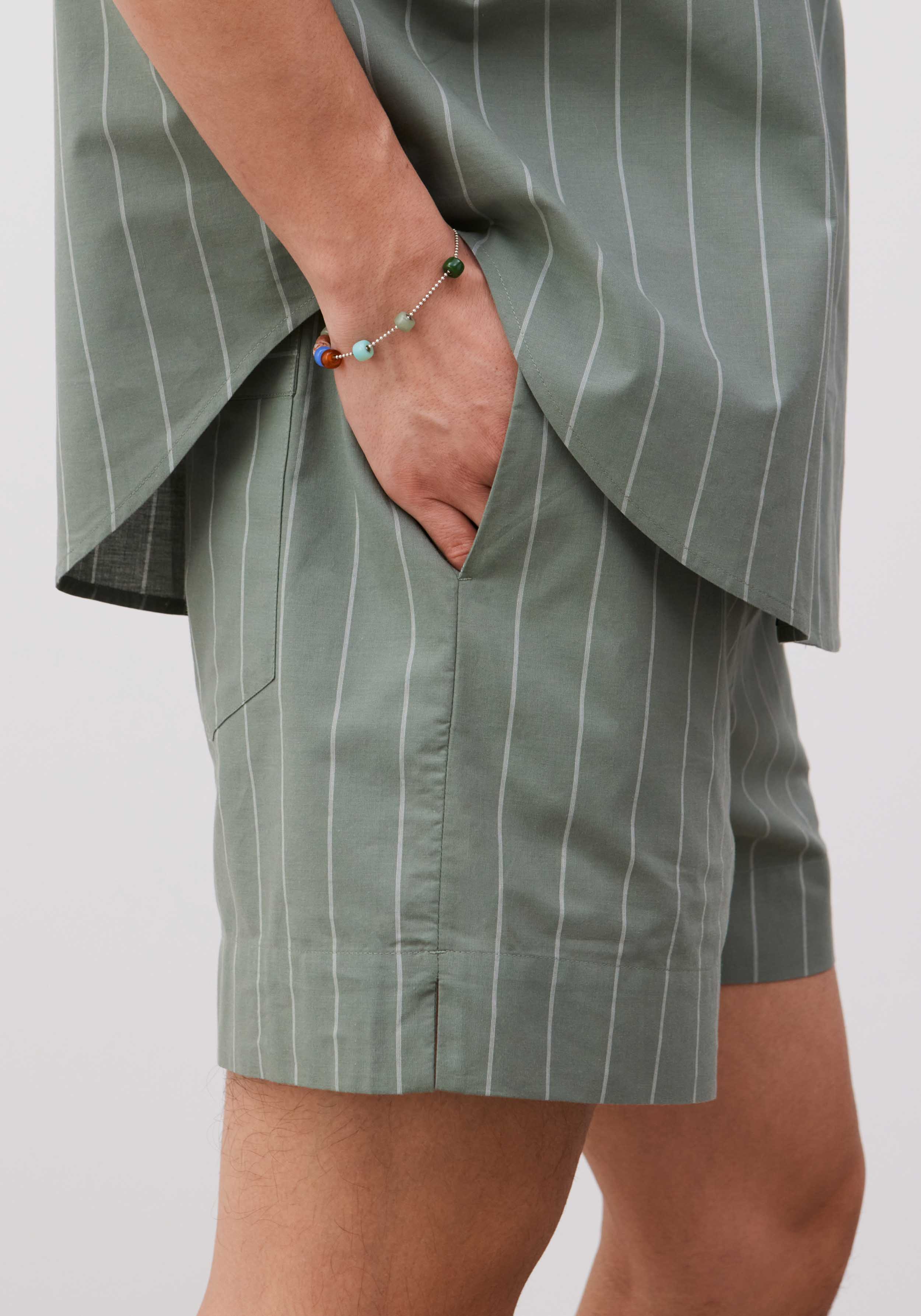 Lavie Shorts John Striped Fichtengrün/Undyed