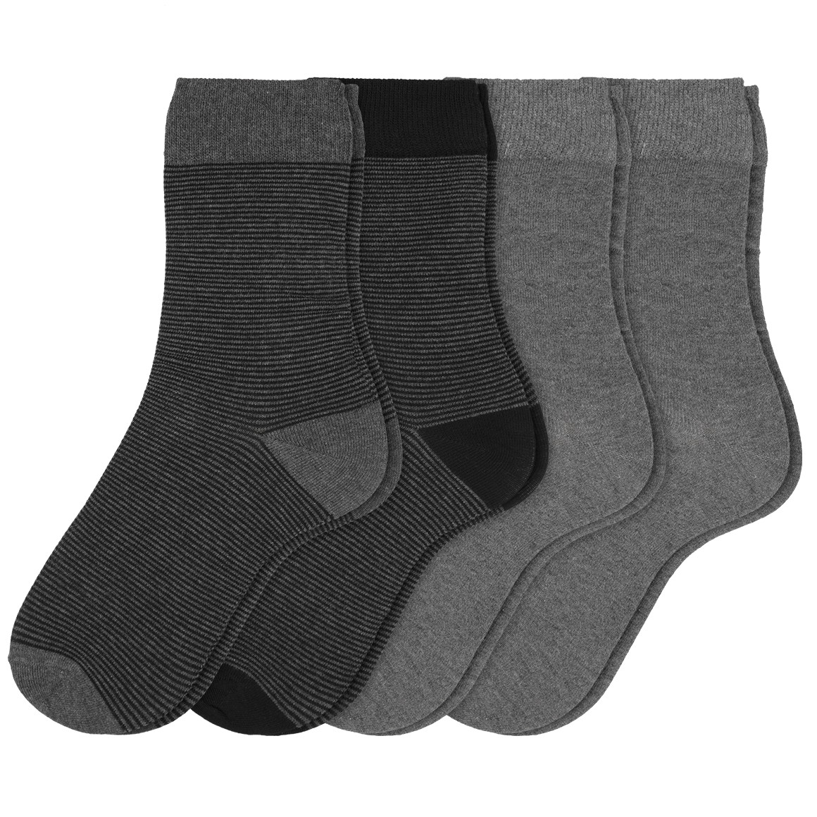 VanVaan 4 Paar Herren Socken im Muster-Mix grau