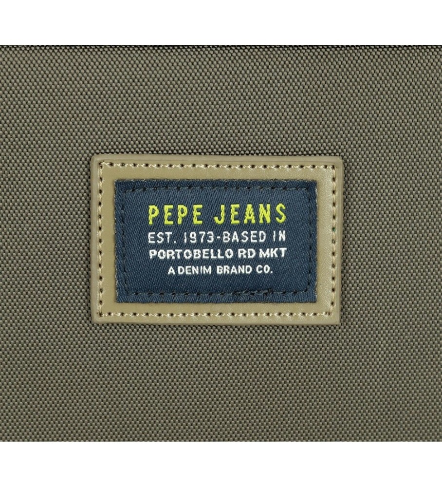 Bolsa de ombro Pepe Jeans Leighton com dois compartimentos, verde.