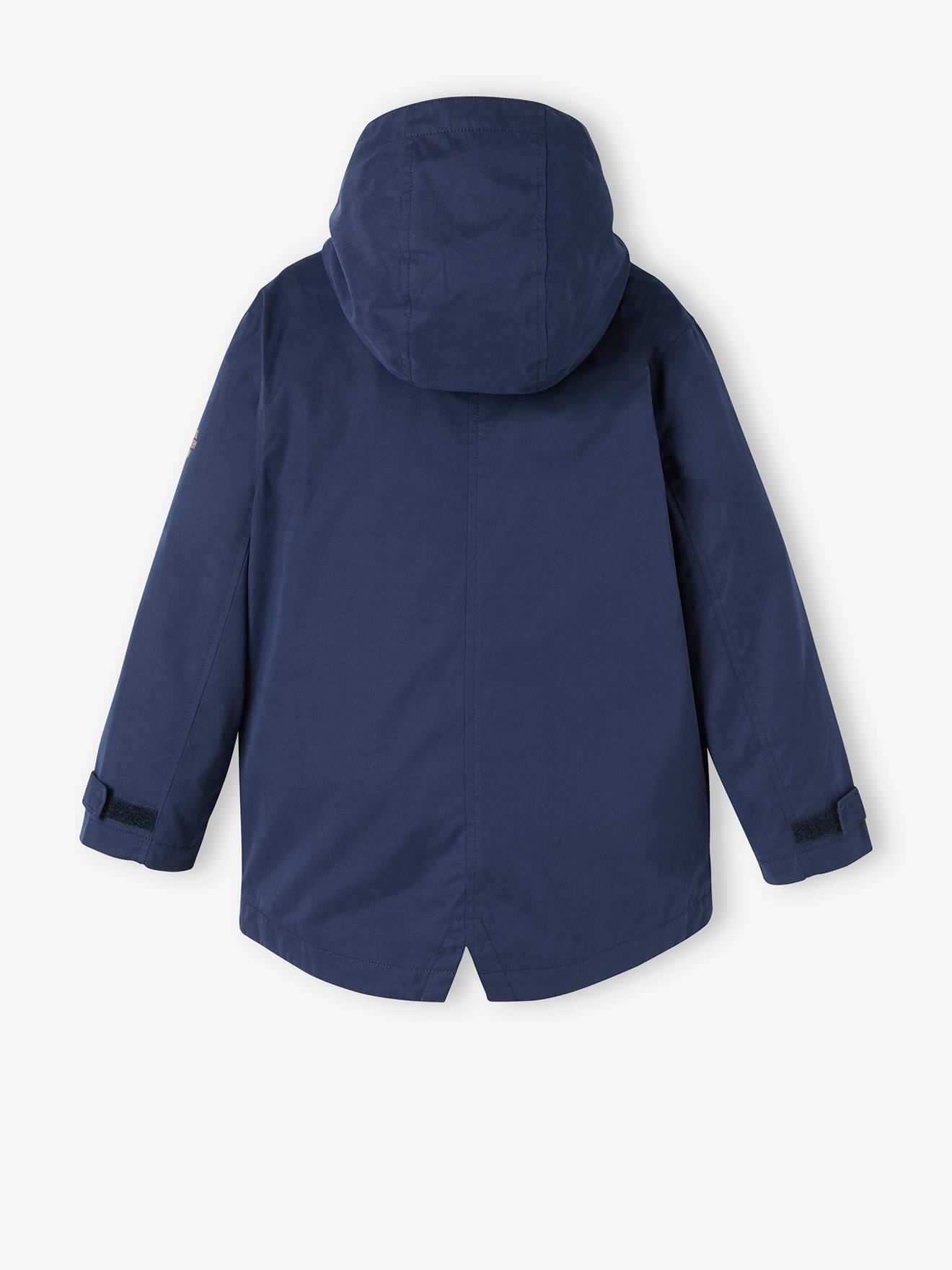 Parka 3 em 1 para meninos, verde-escuro liso com estampas.