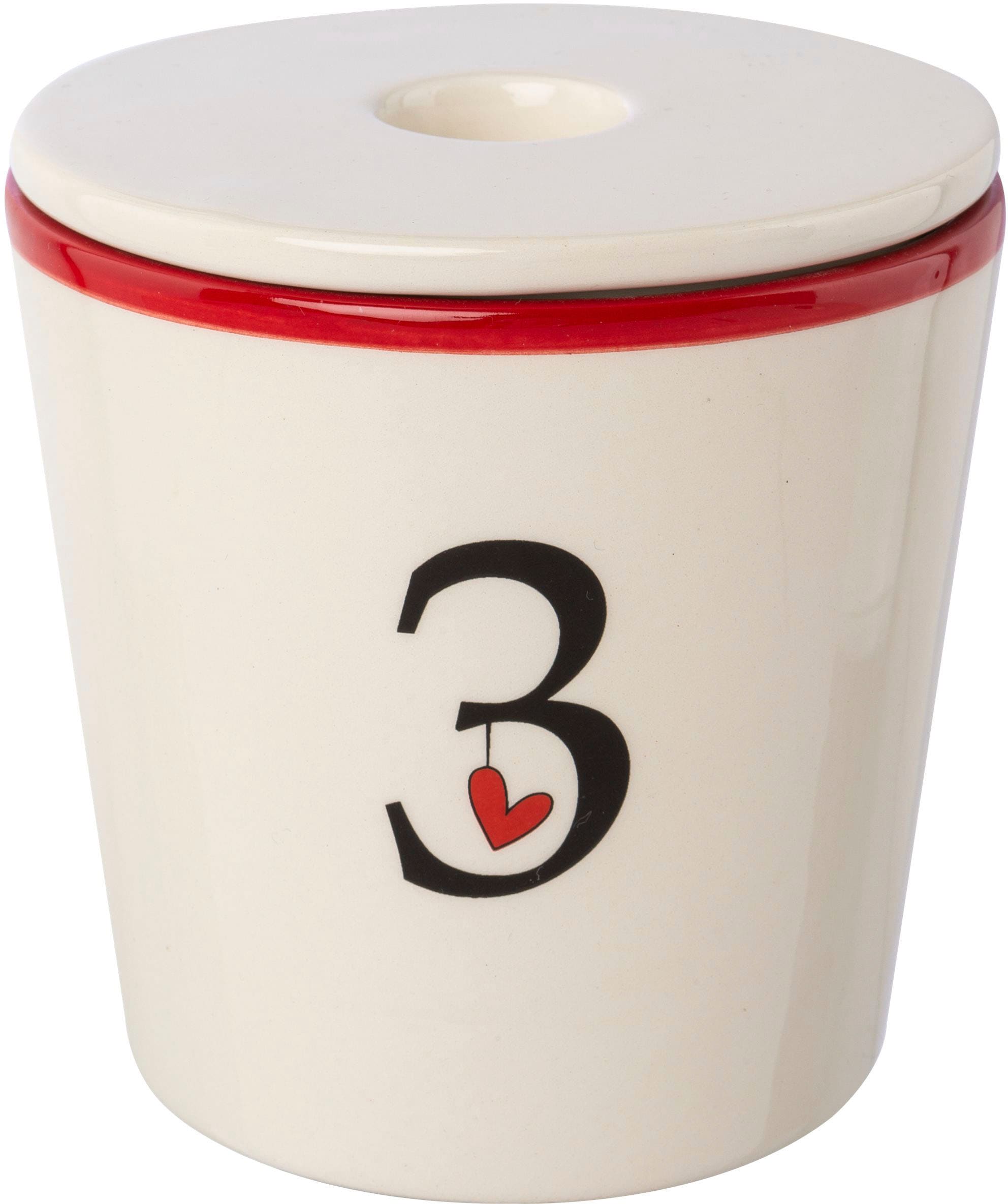 Creativ deco Kerzenhalter »Stabkerzenhalter für die Adventszeit, Weihnachtsdeko« Becher aus Keramik mit Cover 1 bis 4, Höhe ca. 10 cm, Adventsleuchter