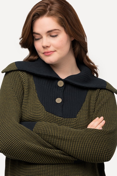 Troyer, Two Tone, Langarm, Biobaumwolle