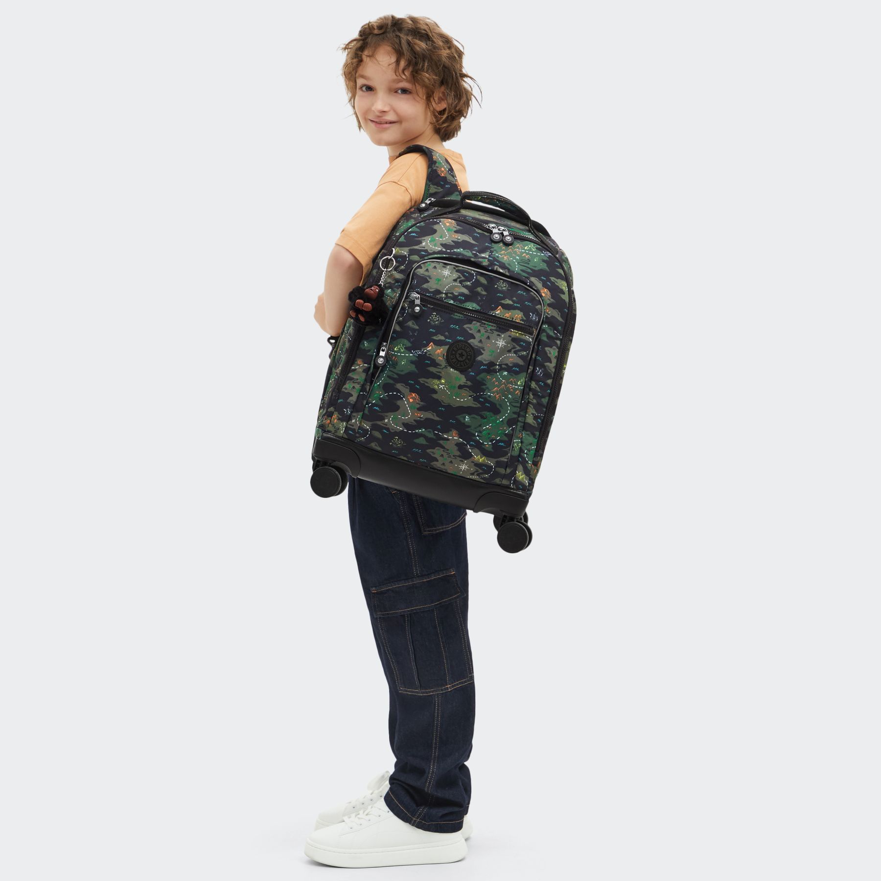 NEW ZEA Grand sac à dos à roulettes pour enfants avec protection pour ordinateur - Camo Treasure