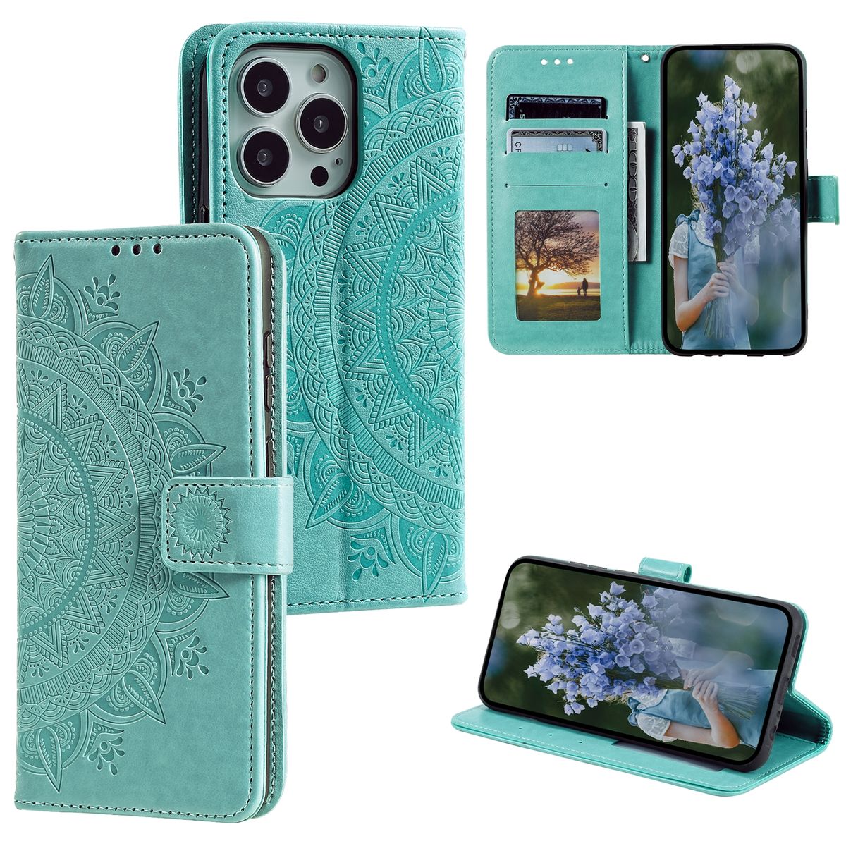 Schutz Handy Hülle für Apple iPhone 15 Pro Case Cover Klapp Tasche Wallet Bumper