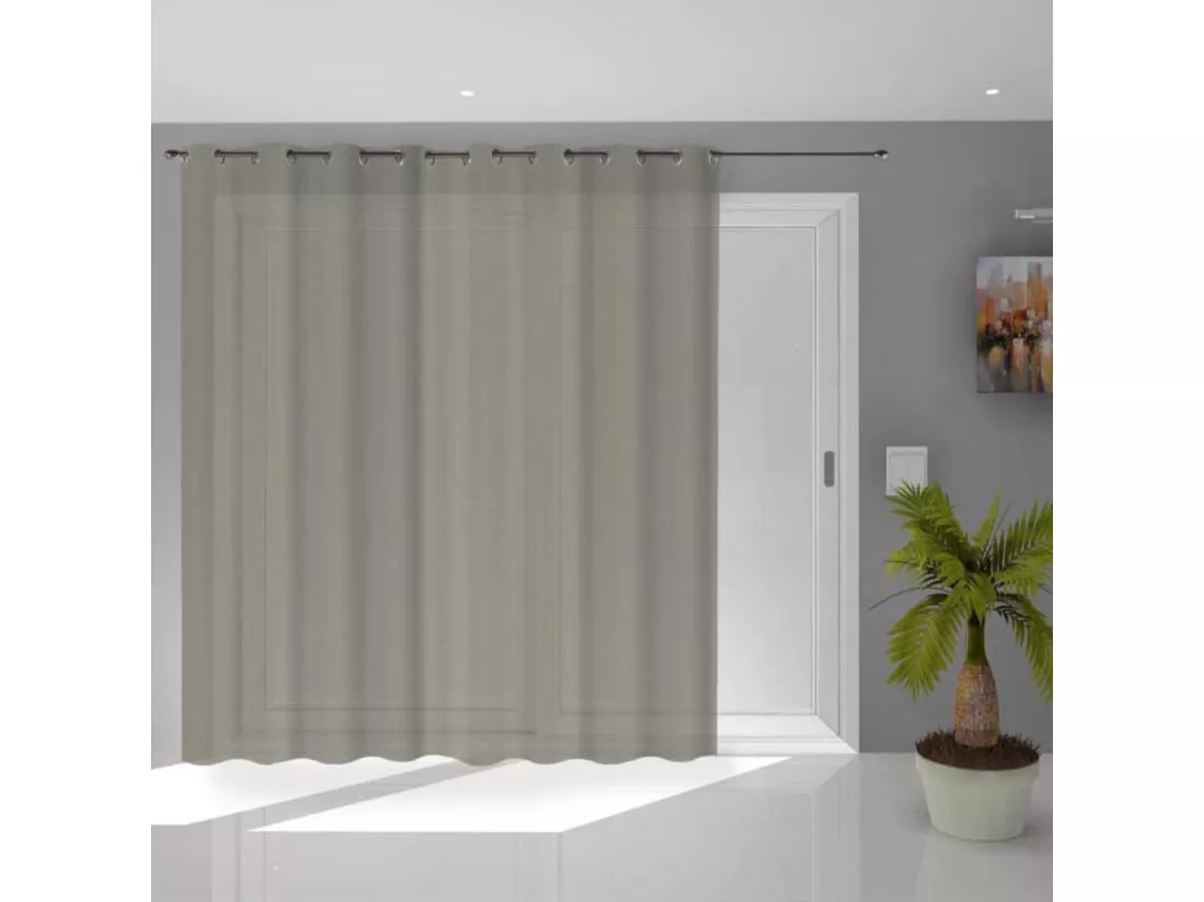 Voilage à œillets Noémie 280x250 taupe