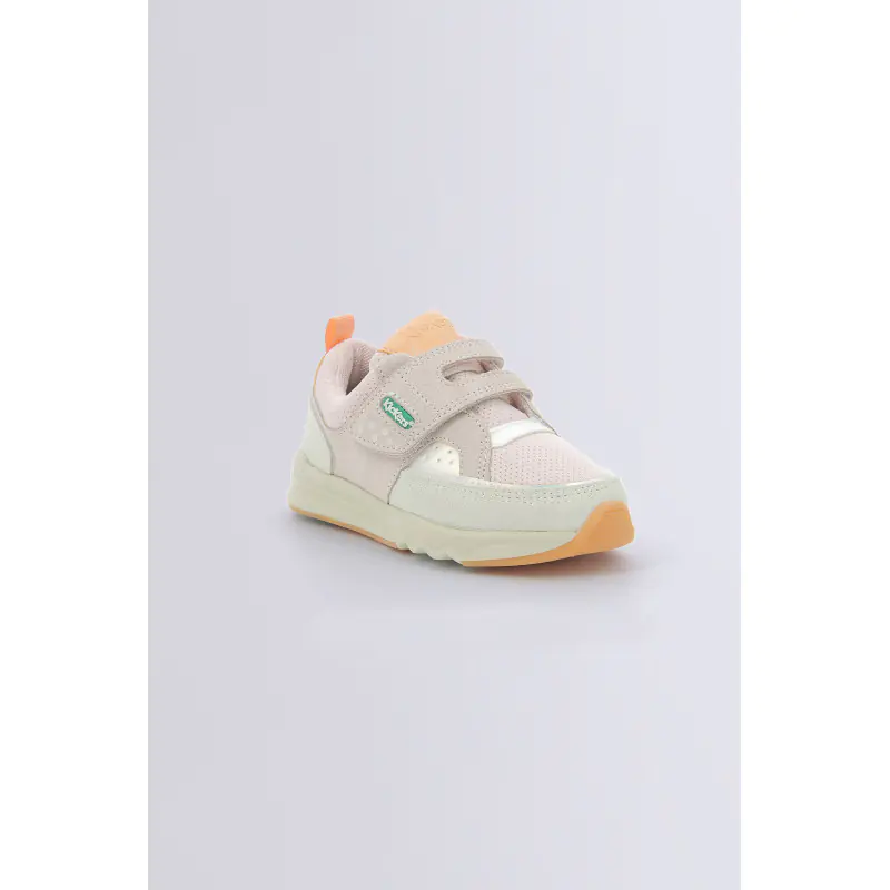 KIKUSTOM ROSE CLAIR BEIGE ORANGE BASKETS BASSES Cuir Fille