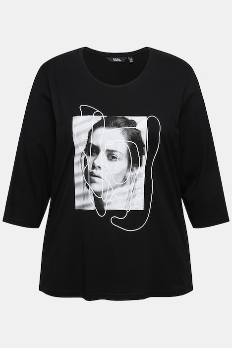 Shirt, bedruckt, Rundhals, 3/4-Arm
