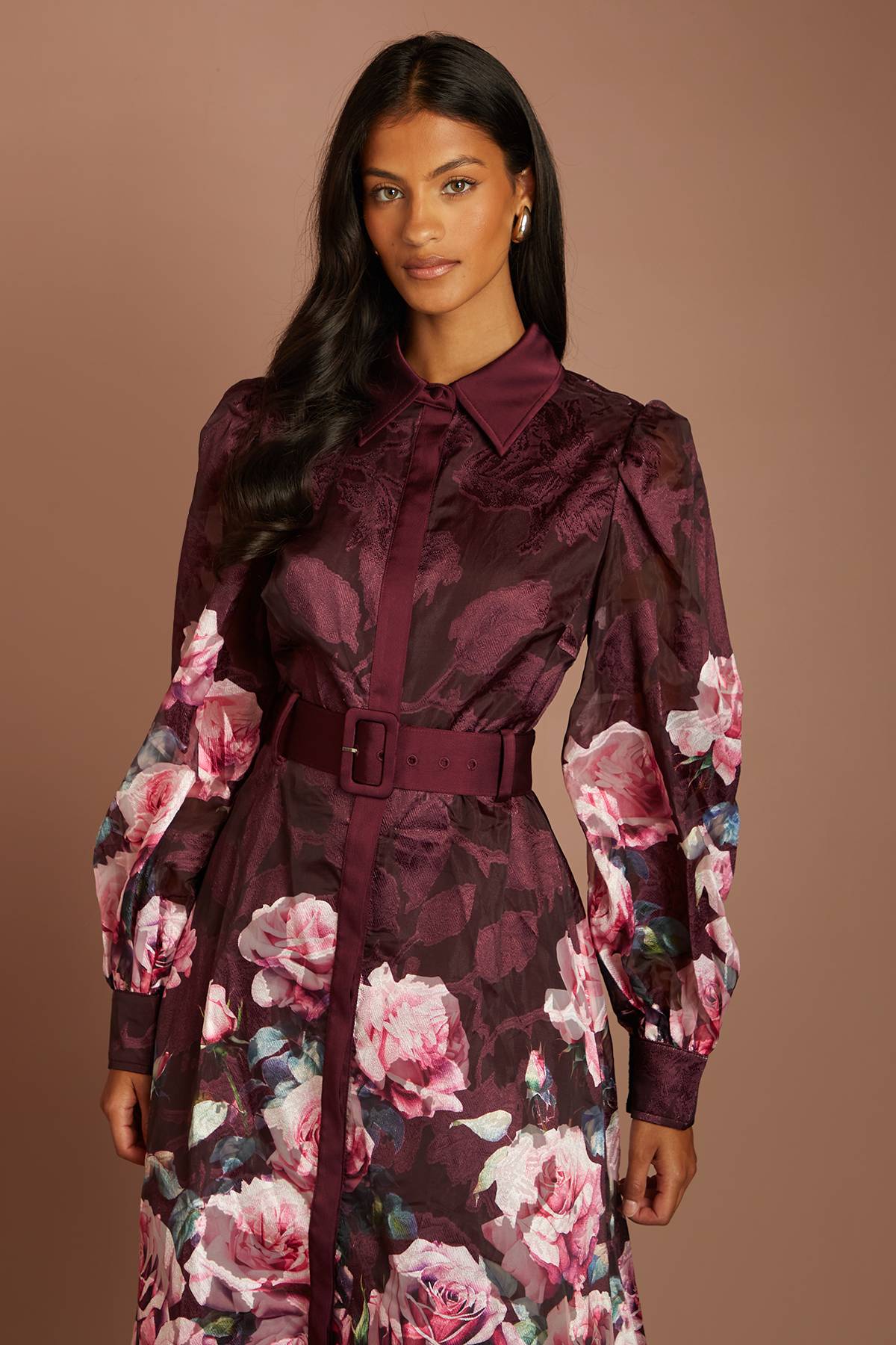 Coast Robe Chemise Jacquard Imprimée Petite Avec Ceinture