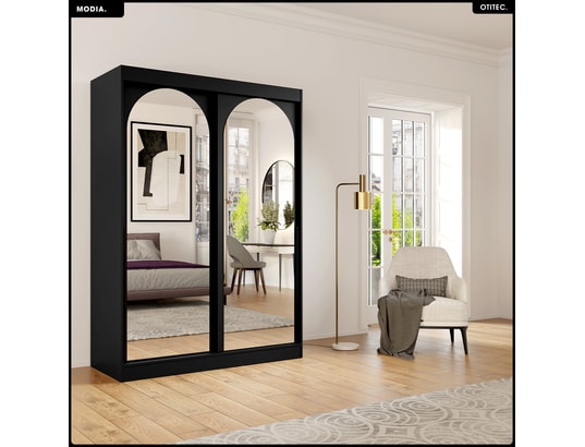 OTITEC - Armoire coulissante - l.150 x h.215 x p.65 - modia - noir