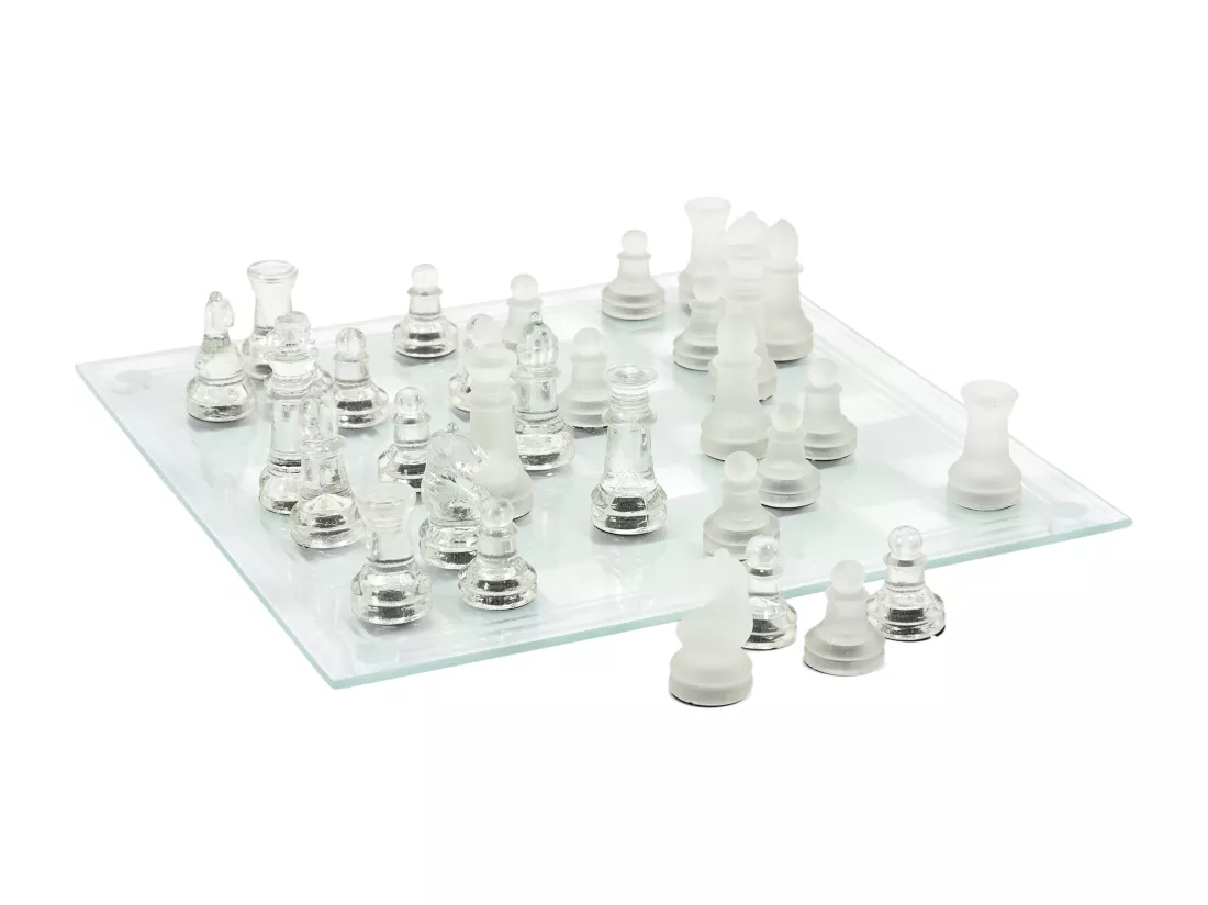 Jeu D Echecs En Verre 25x25cm