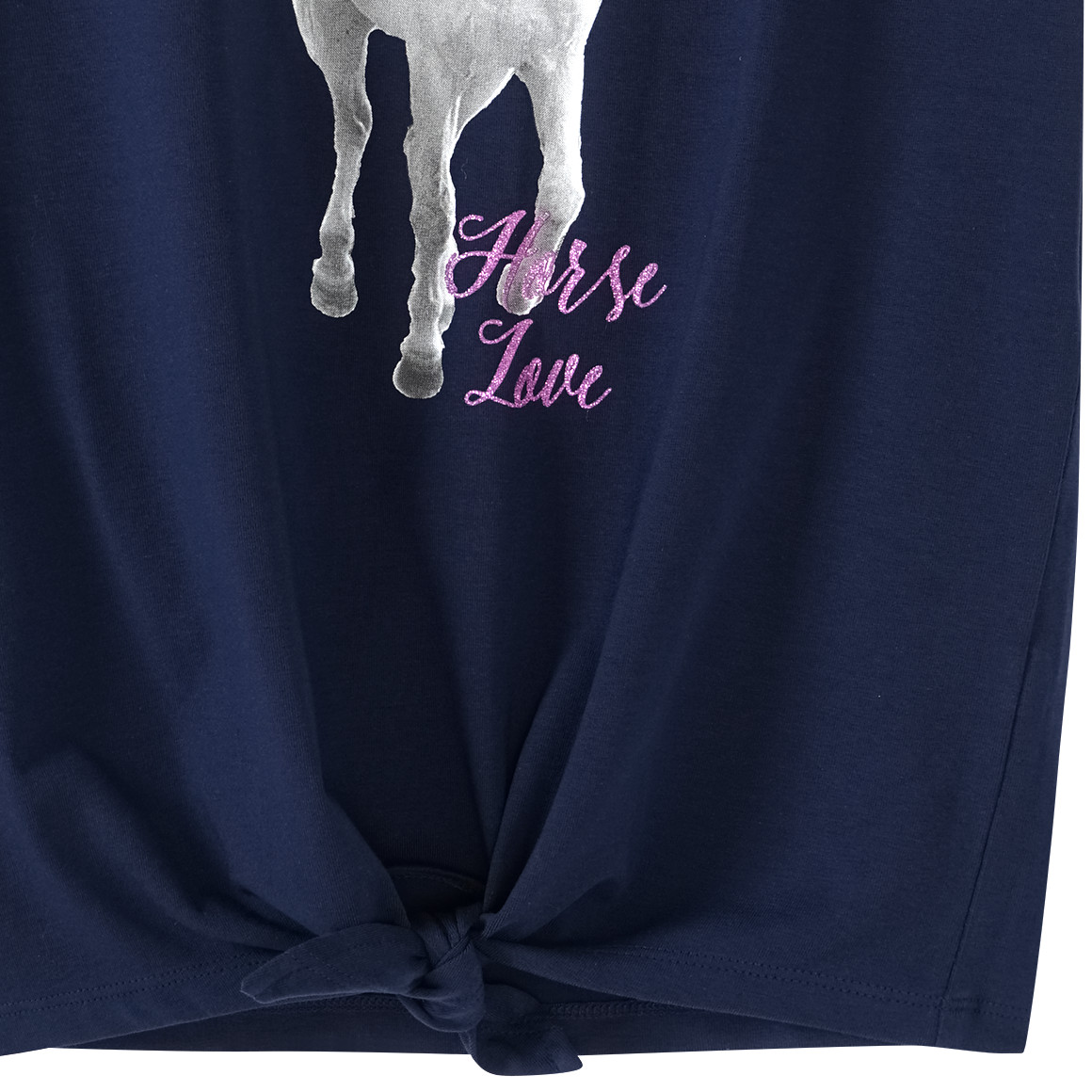 Yigga Mädchen T-Shirt mit Knoten-Detail dunkelblau