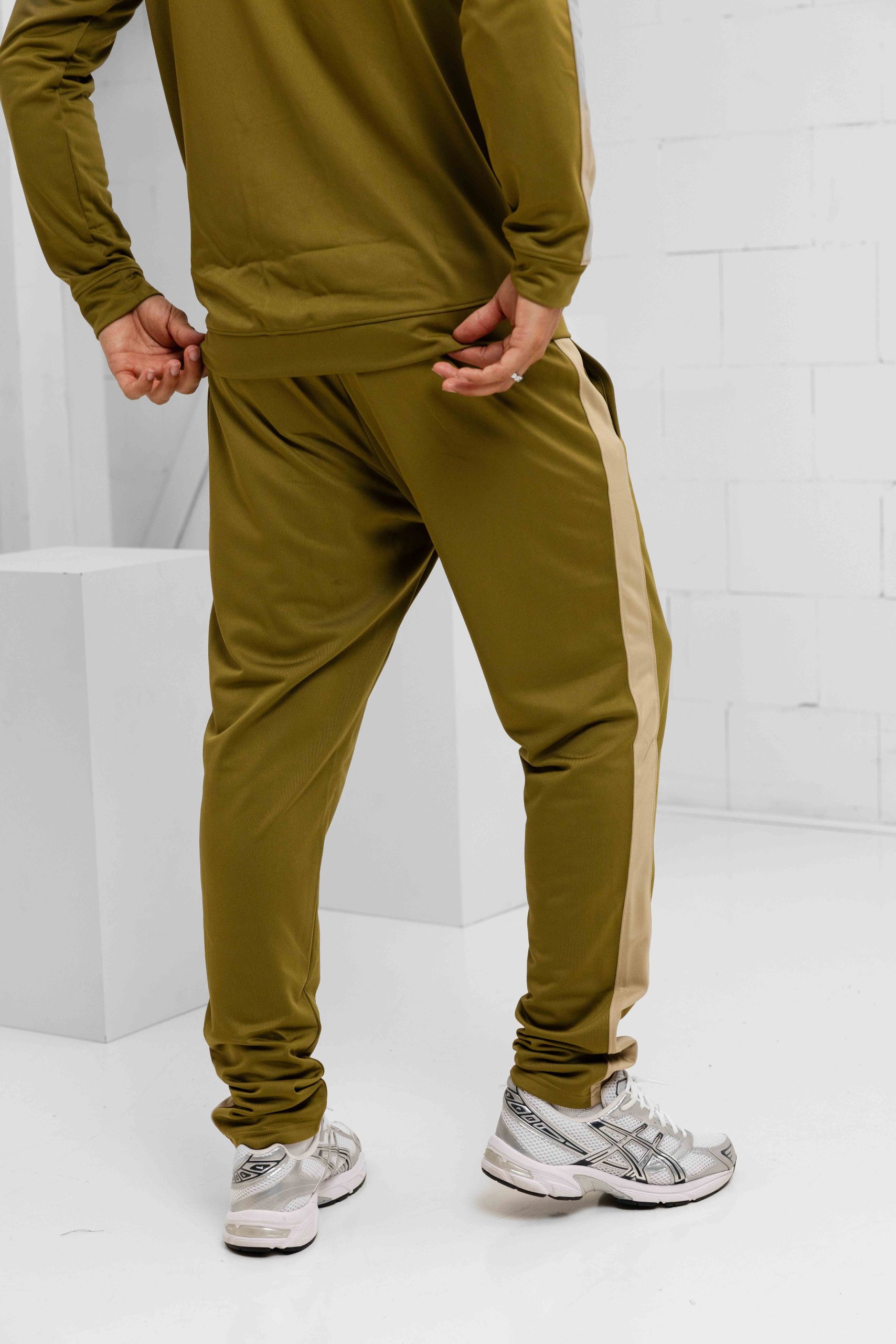Under Armour Rival Knit Trainingspak Heren Donkergroen/Beige