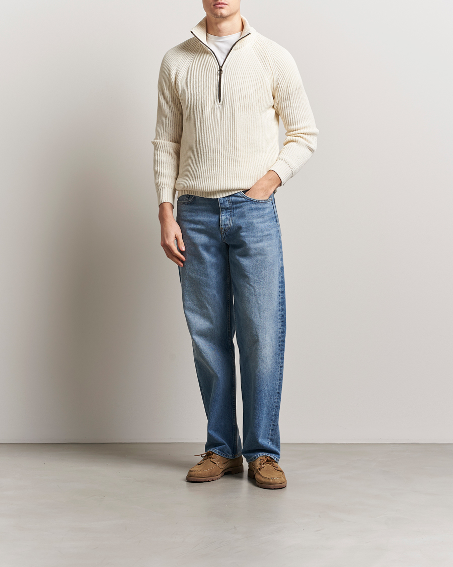 Peregrine Felix Quarter Zip Jumper White