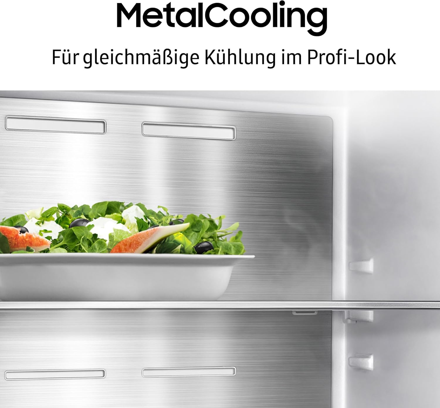 Samsung RS90F65EDTEF Side-by-Side Kühl-Gefrierkombination, AI Kühlschrank mit Gefrierfach, 178 cm, 621 l, Eis-/Wasserspender mit Wassertank, AI Home, Voice Control, Edelstahl Look