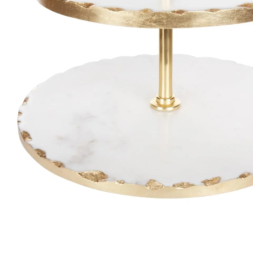 MEGARA - Etagère - Wit/Goud - Marmer
