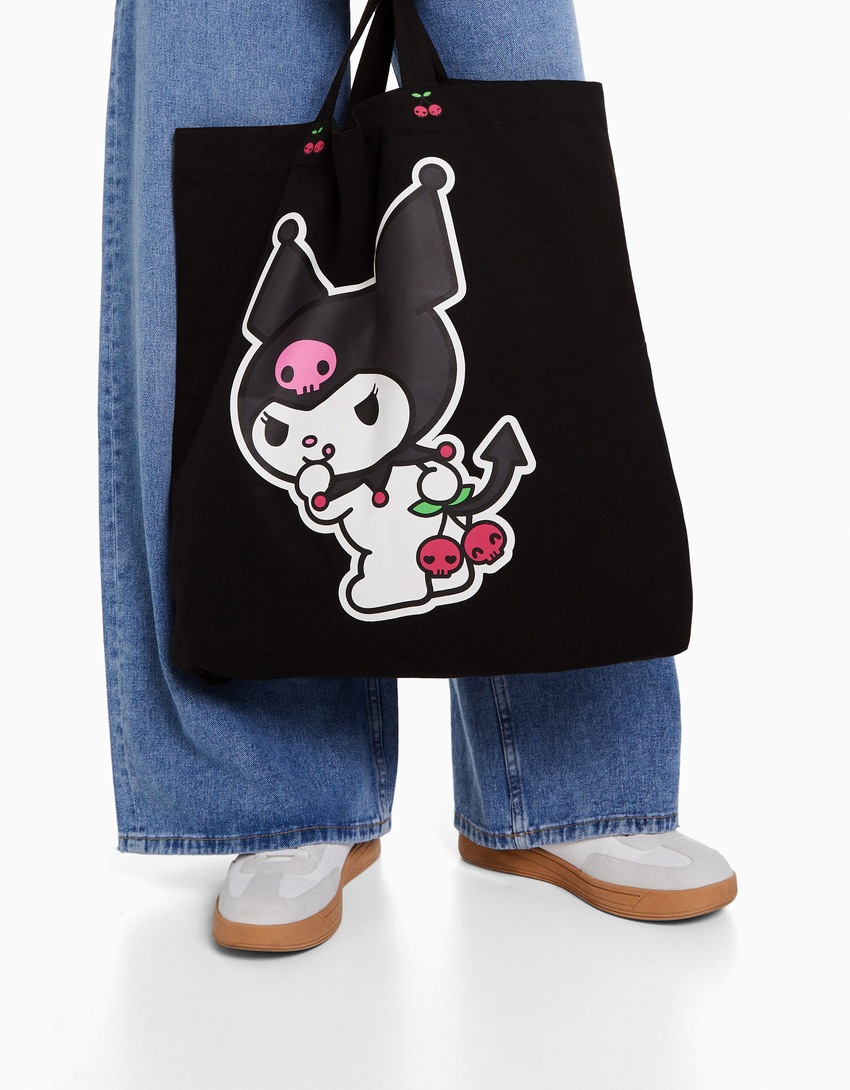 Bolsa de lona com estampa Kuromi