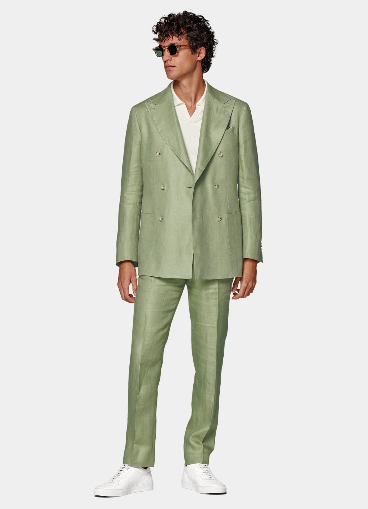 Costume Havana coupe Tailored vert clair