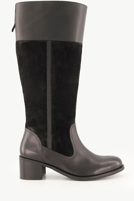 Lederstiefel, XL-Schaft, Zipper, Weite H