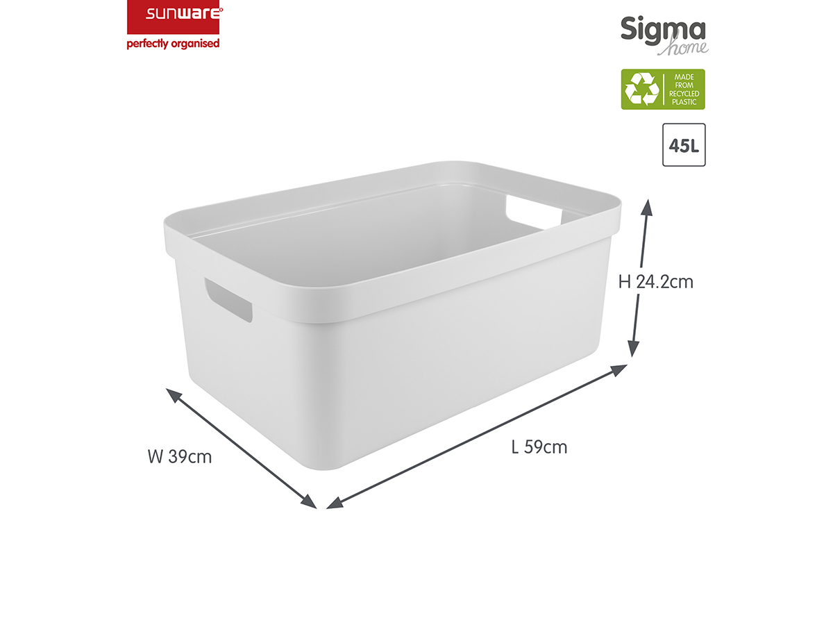 Sunware sigma home set van 2 45l opbergbox - wit
