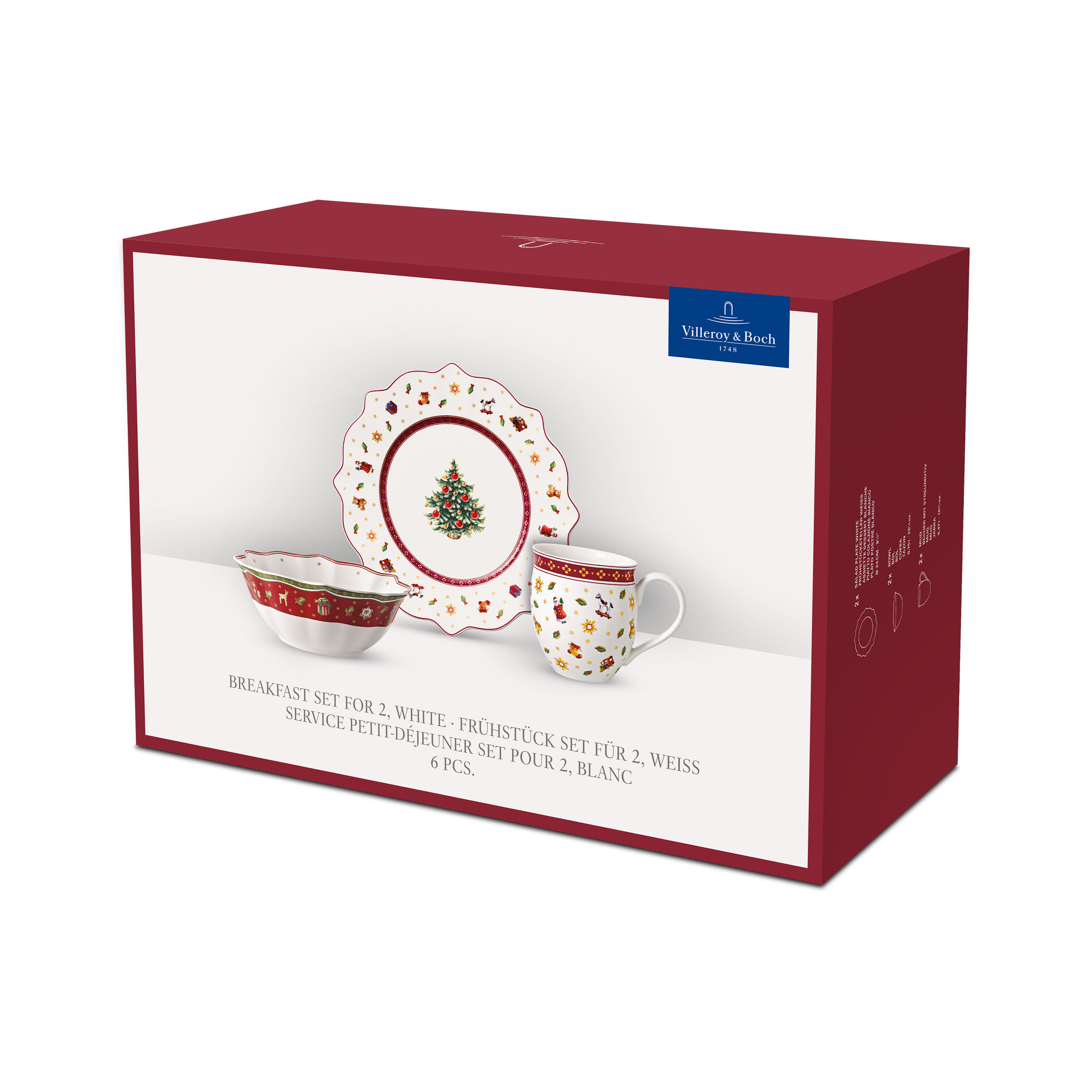 Toy's Delight Breakfast set Red, Premium Porcelain