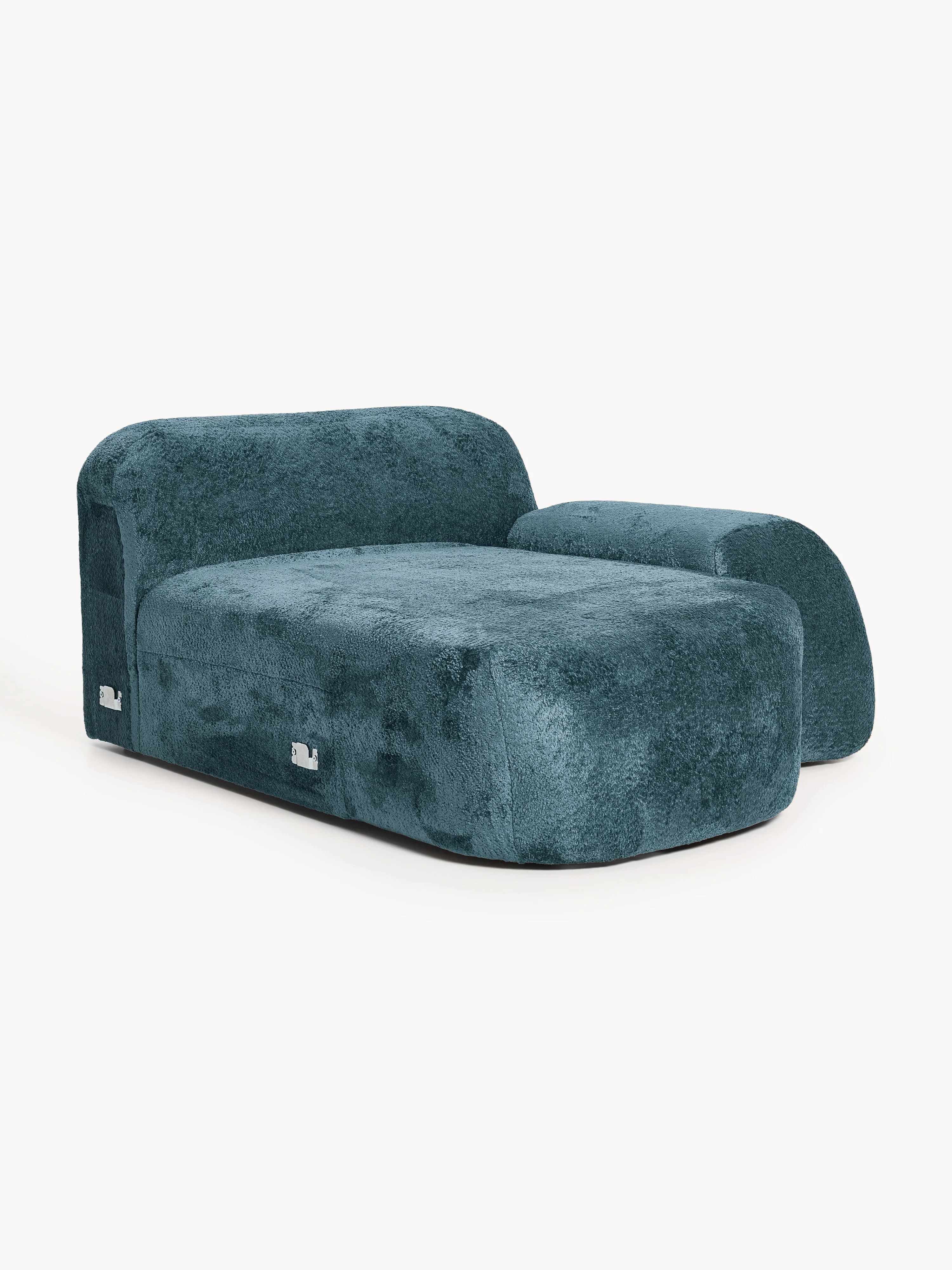 Teddy bouclé chaise-hoekmodule Wolke