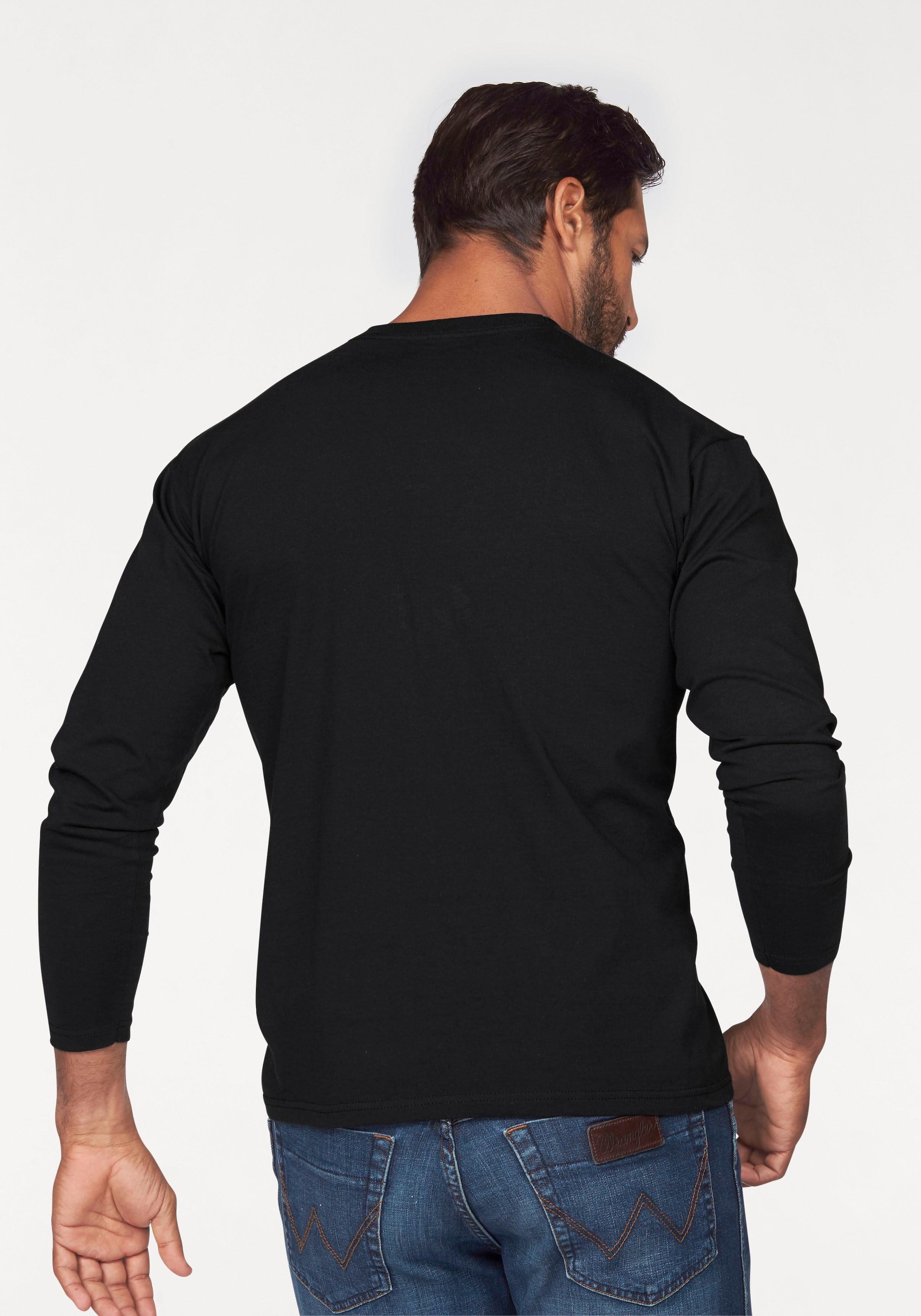 Fruit of the Loom Langarmshirt, 2 Stk. aus reiner Baumwolle, 2-er Pack