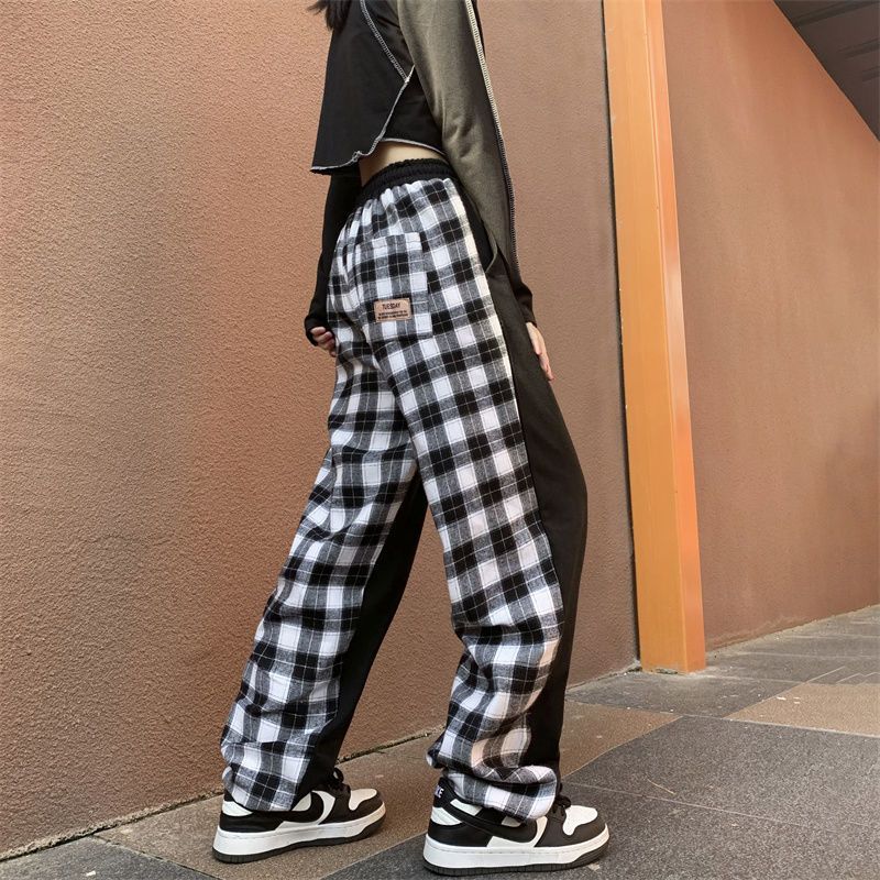 Everose - Geruite joggingbroek