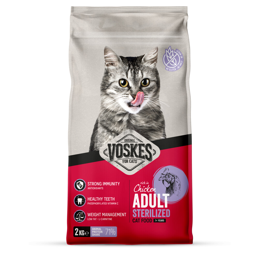 Voskes Kattenbrokken Sterilized Adult Kip2 kg