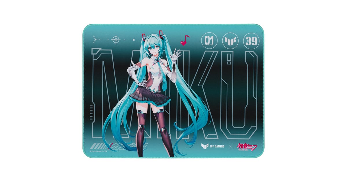 ASUSTUF Gaming P1 Hatsune Miku Edition gaming muismat  (Zwart/turquoise)