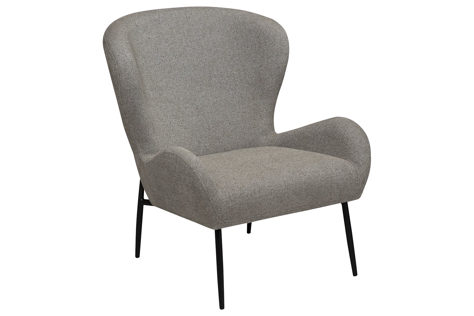 Glam hvilestol lav Tekstil Bouclé Pebble Earth med sorte ben