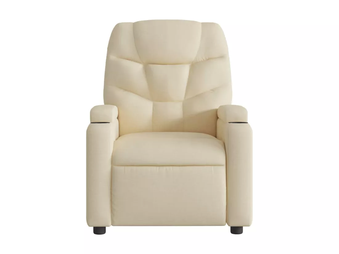 Fauteuil massant inclinable Crème Tissu