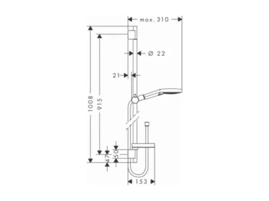 HANSGROHE Ensemble de douche Raindance 120 3 jets avec barre et porte-savon