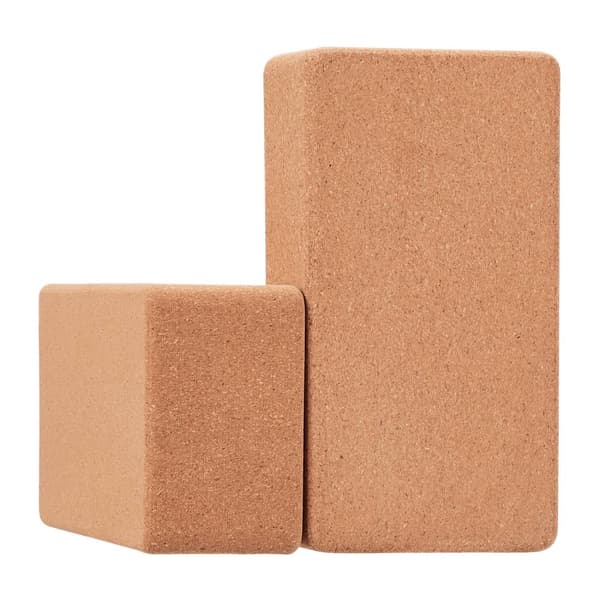 Yogablokk i kork, sett med 2 stk