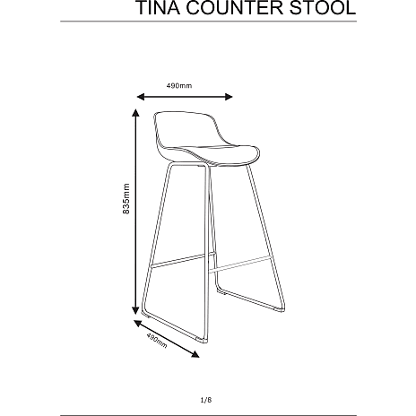 Tina counterstol - sort