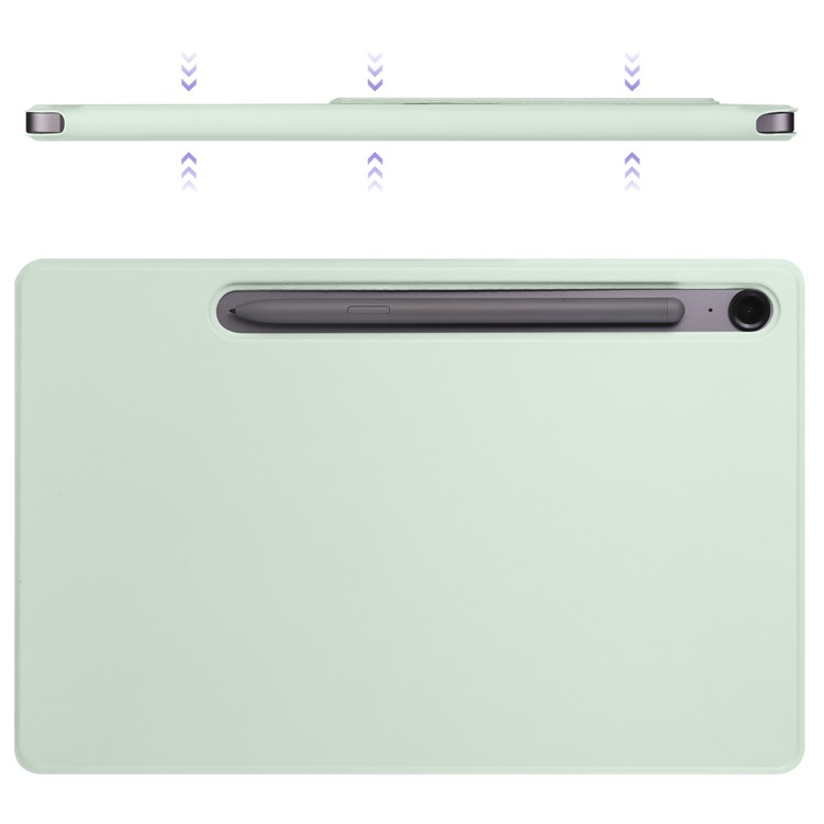 Samsung Galaxy Tab S10 Lite / S10 FE / Tab S9 FE / Tab S9 Smart Cover Leder Tasche Schutzhülle Magnetcover Origami Flip Case - Hellgrün