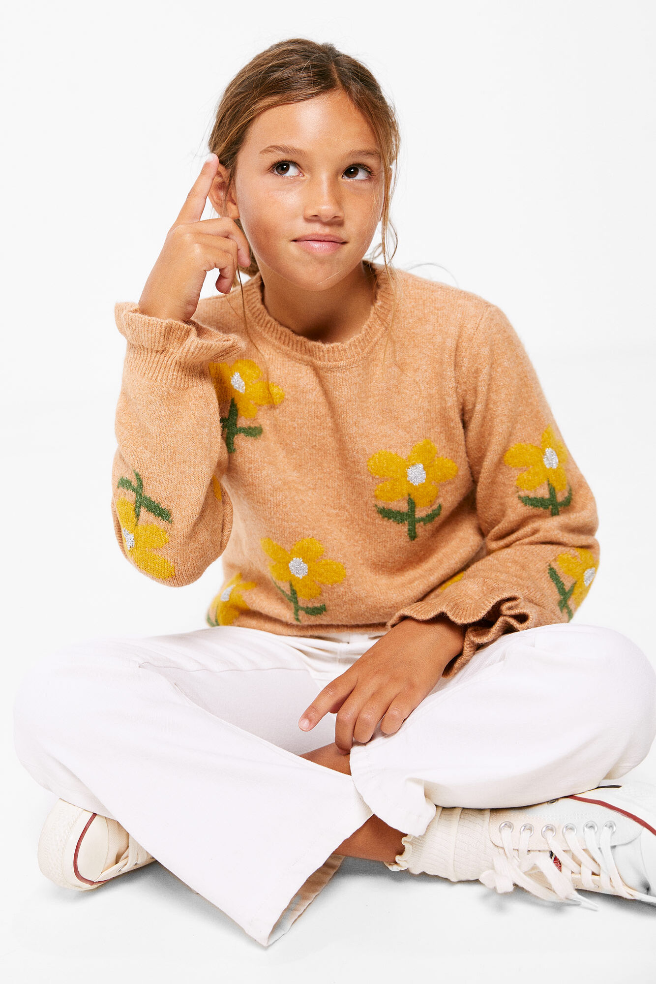 Suéter floral para meninas